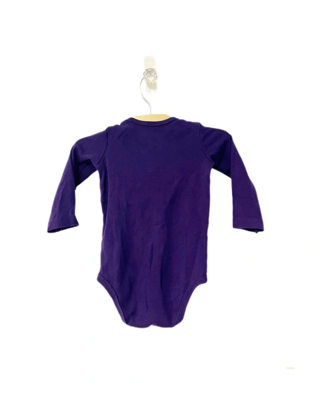 Primary 9-12m Baby Long-Sleeve Purple Cotton Bodysuit